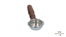 Laden Sie das Bild in den Galerie-Viewer, Expobar Bottomless Portafilter Filterholder Espresso Walnut Wood Handle 21g - Coffeesection
