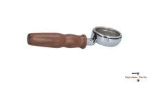 Laden Sie das Bild in den Galerie-Viewer, Expobar Bottomless Portafilter Filterholder Espresso Walnut Wood Handle 21g - Coffeesection
